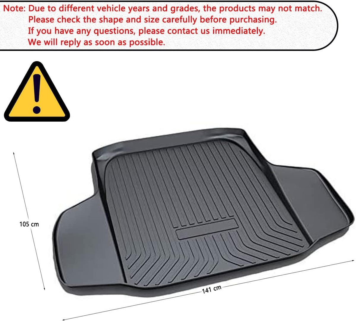 All-Weather Rear Trunk Tray Cargo Mat Protector T56667