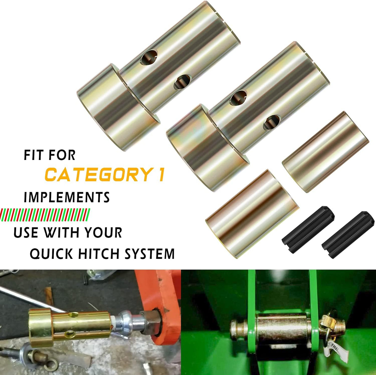 4 Pairs Cat 1 Quick Hitch Adapter Bushing Kit Z510