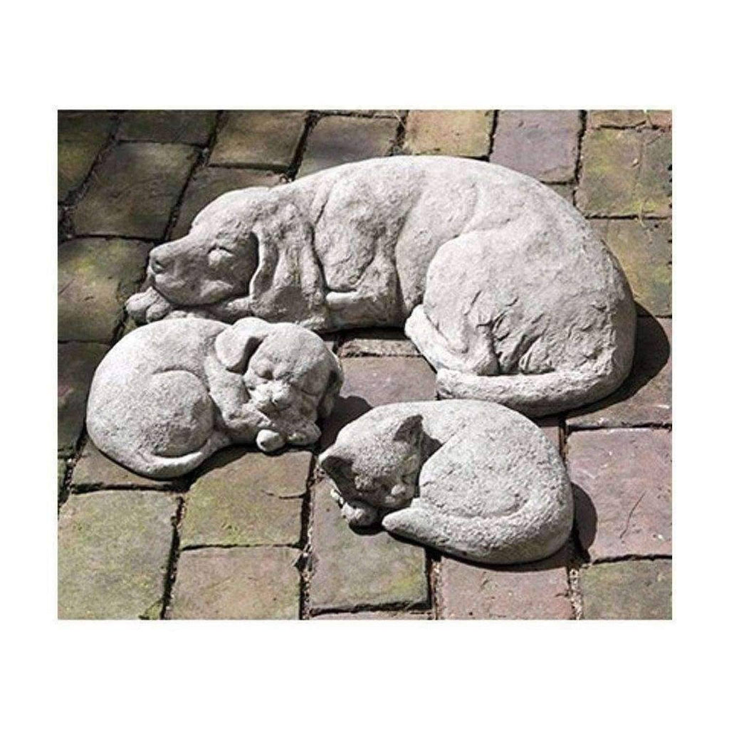 Grey Stone Reclining Dog Statue P11798