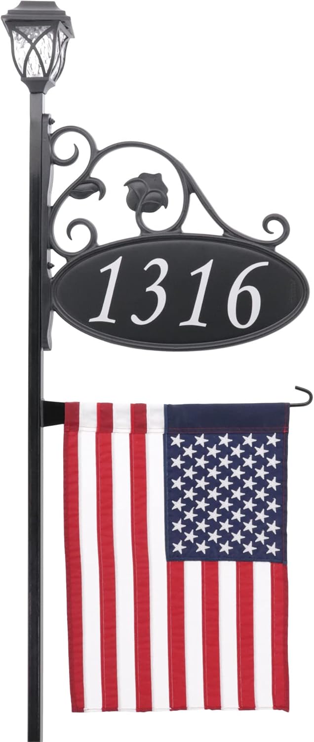 Reflective Address Sign with Solar Light E528