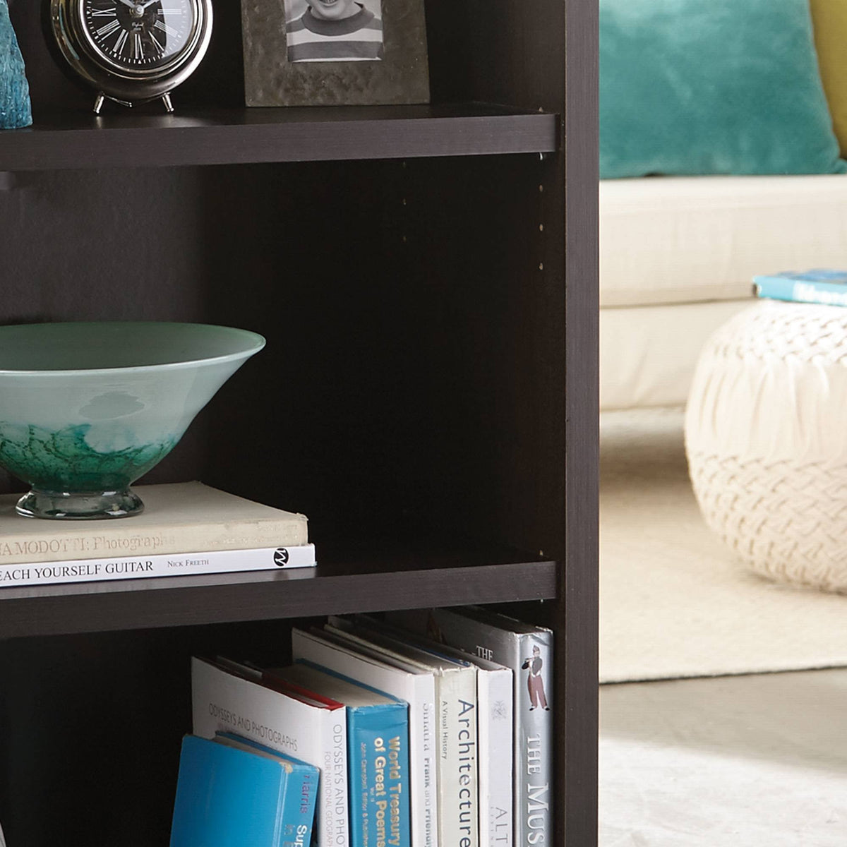 3-Shelf Black Walnut Bookcase P24777