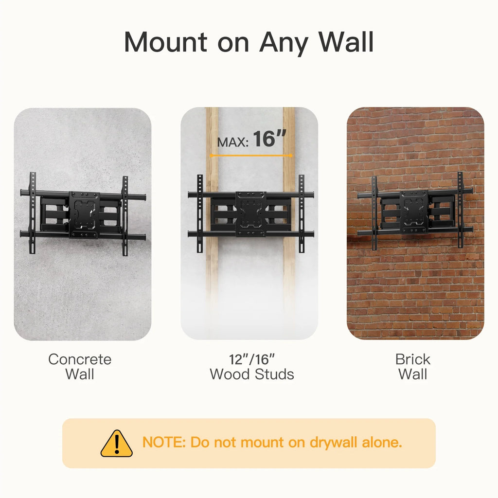 Full Motion TV Wall Mount for 37-75 inch TVs Holds up to 132lbs X568