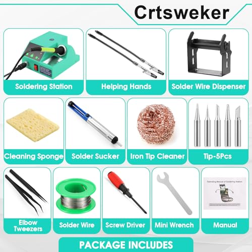 100W Digital Display Soldering Iron Station Kit with 2 Helping Hands L914