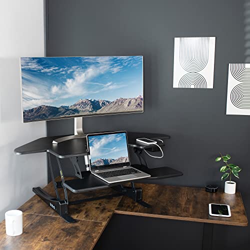 43 inch Electric Height Adjustable Stand Up Desk Converter Black D7827