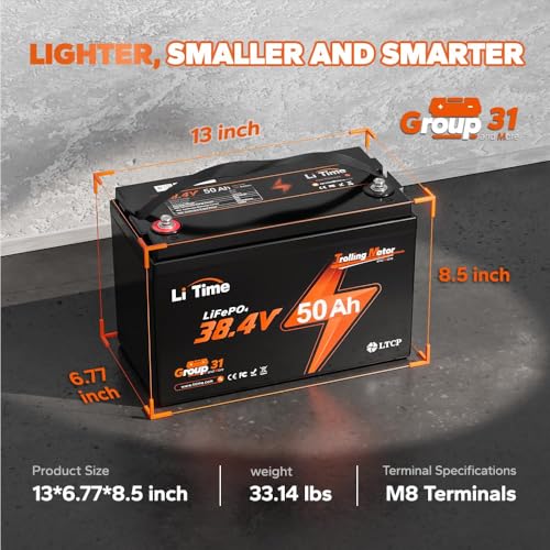 36V 50Ah LiFePO4 Battery with 43.8V 25A Charger Q2764