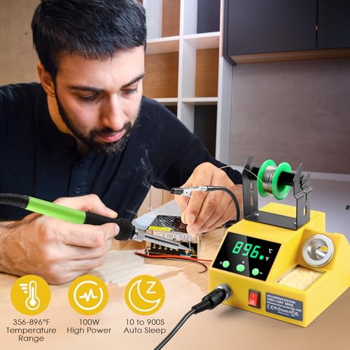 100W Digital Display Soldering Iron Station Kit with 2 Helping Hands L914