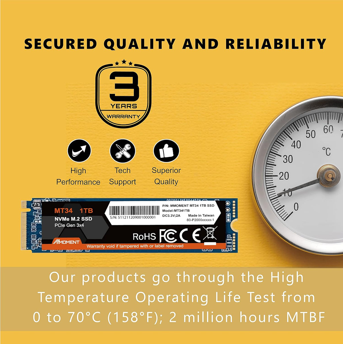 1TB NVMe M.2 2280 PCIe Gen 3x4 Internal Solid State Drive V5489