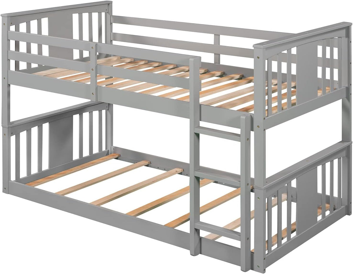 Gray Twin over Twin Wood Bunk Bed Frame C676