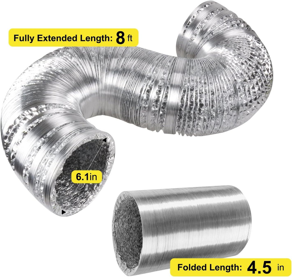 6 Inch 294 CFM Inline Fan with Carbon Filter and Ducting E8021