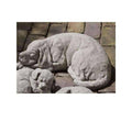 Grey Stone Reclining Dog Statue P11798