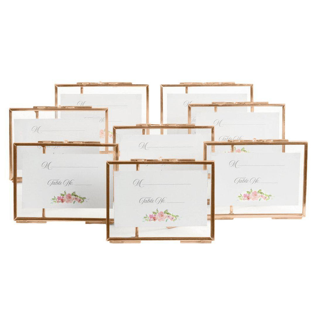 8-Pack Pressed Glass Floating Photo Frames 5 x 7 F641