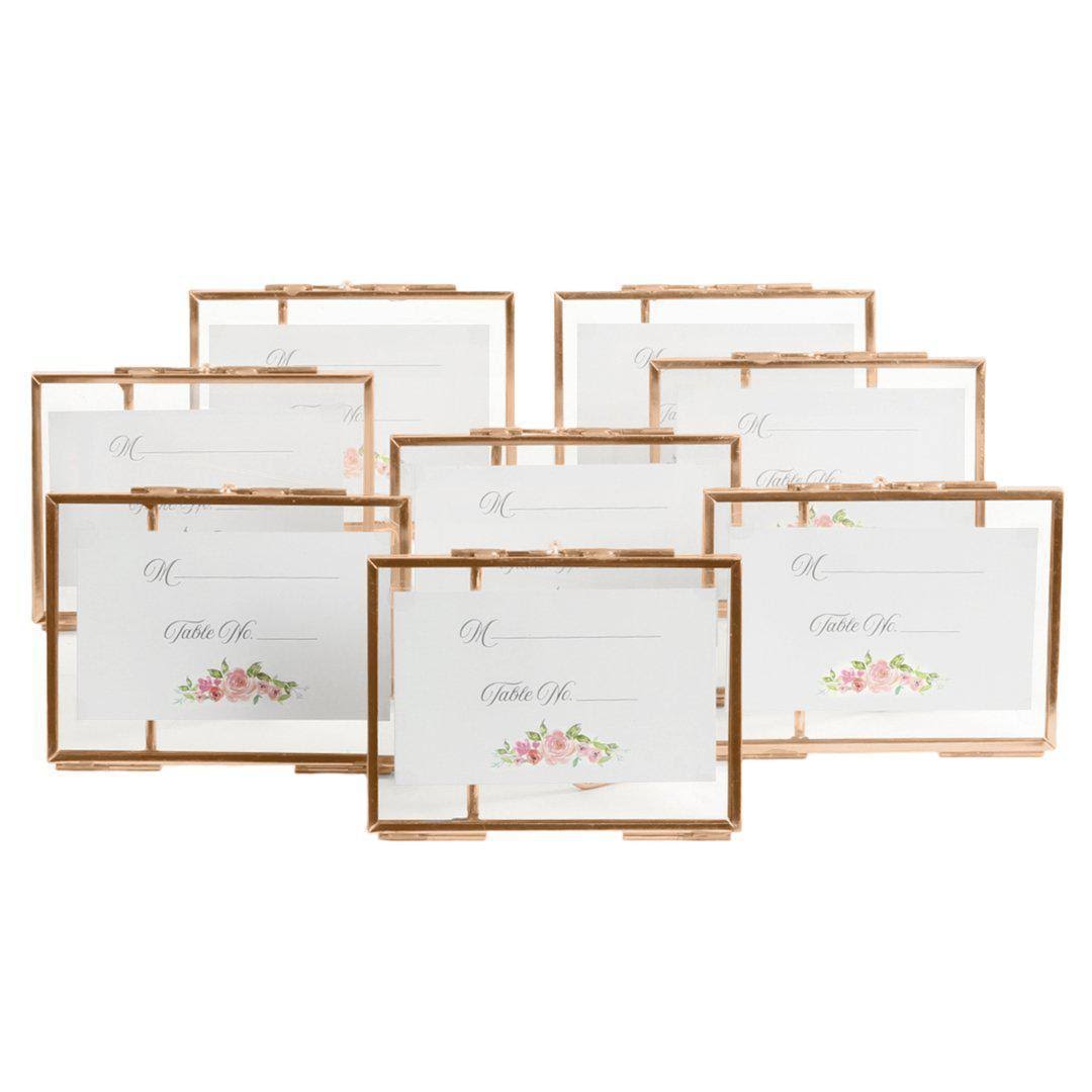 8-Pack Pressed Glass Floating Photo Frames 5 x 7 F641