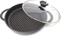 Cast Aluminium Griddle Pan with Glass Lid, 10.6 Diameter, Non-Stick W392