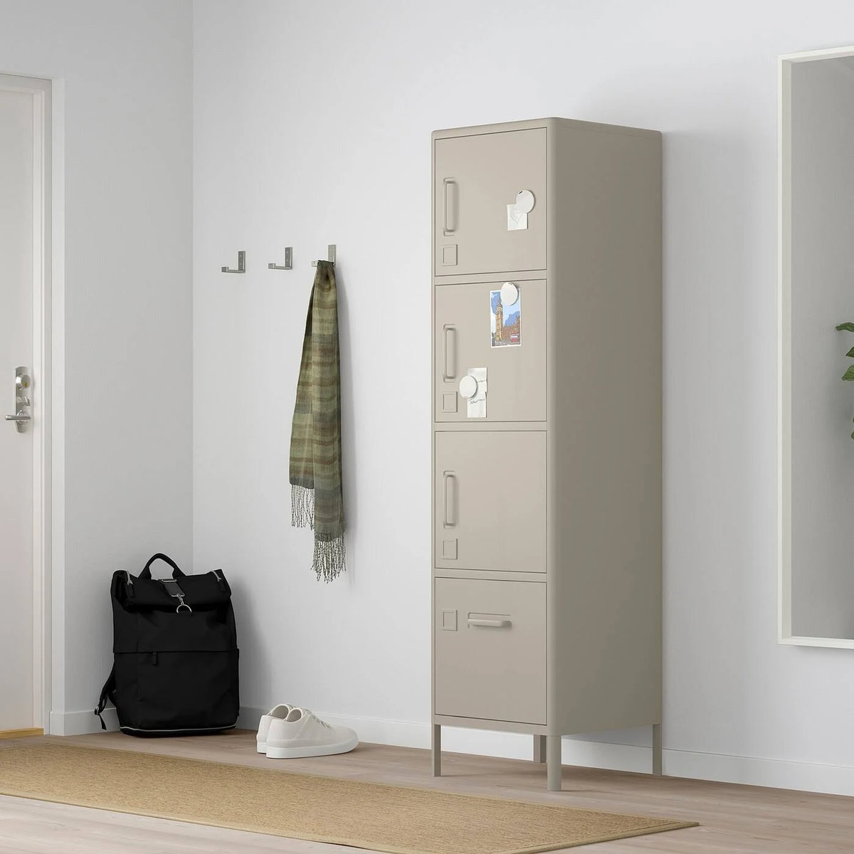 Beige High Cabinet with Drawer and Doors L86733