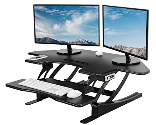43 inch Electric Height Adjustable Stand Up Desk Converter Black D7827