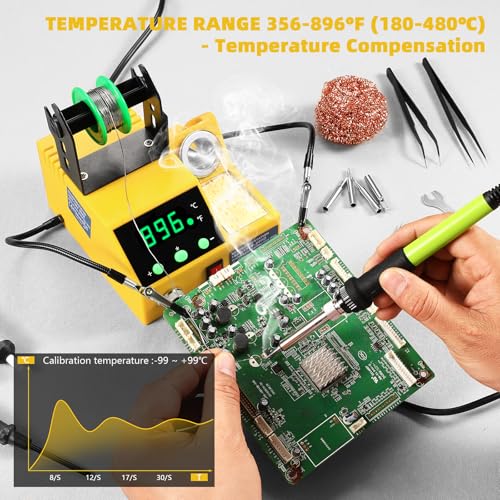 100W Digital Display Soldering Iron Station Kit with 2 Helping Hands L914
