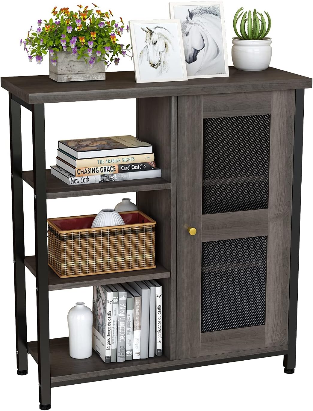 32 Farmhouse Barn Door Wood Accent Chest with Drawer D5795