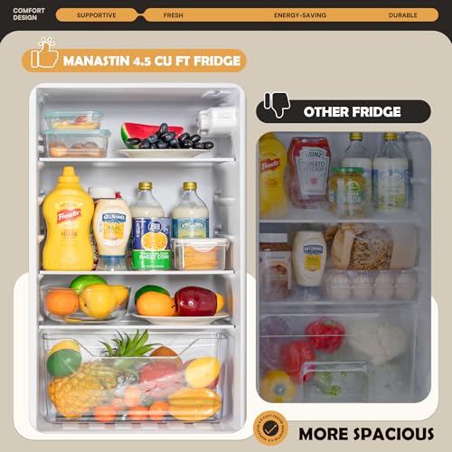 4.5 Cu.ft Mini Fridge with Freezer, 2 Doors, Adjustable Shelves R970