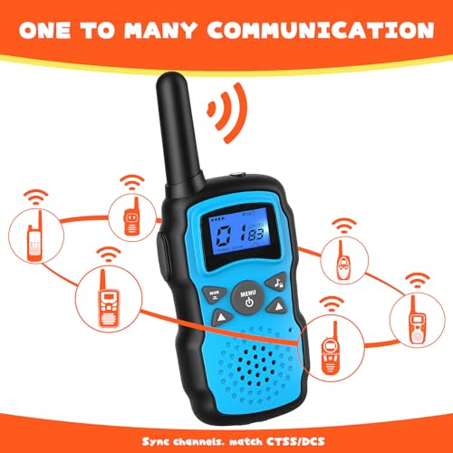 2 Pack Pink Purple Rechargeable Walkie Talkies with USB Charger 6000mAh Battery Flashlight Lanyard M905