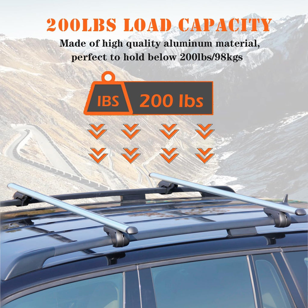 52" Adjustable Aluminum Roof Rack Cross Bars with 4 Locks F579213