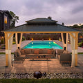 13'x15' Wood Gazebo with Netting and Curtains A873