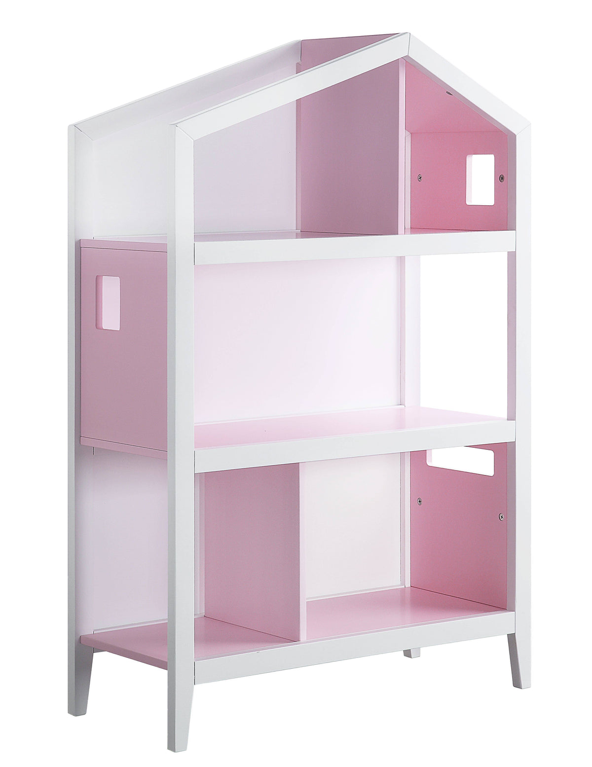 White Pink Wood Bookcase L964