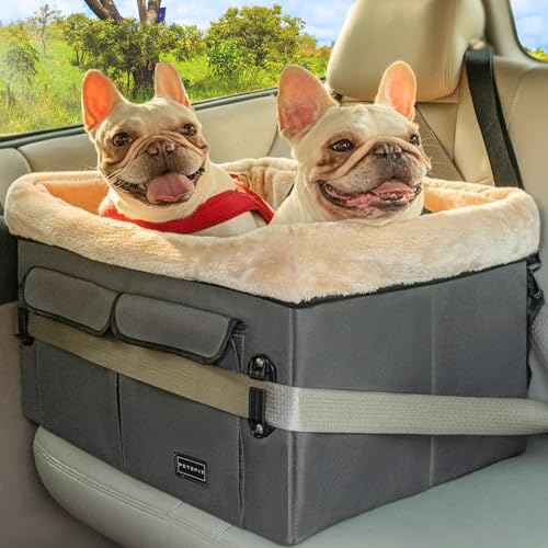 Washable Dog Booster Seat with Carrying Case (Small, Tan) M192
