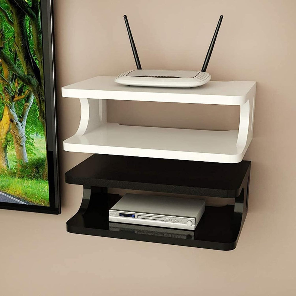 Black 170CM Wall Mounted Media Console D379440