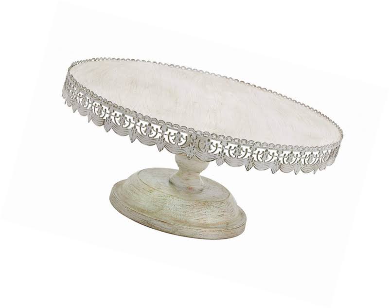Brown White Metal Cake Stand C194472