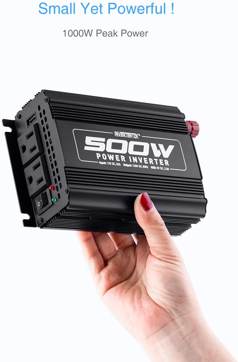 500W Car Power Inverter DC 12V to AC 110V with USB Ports D422