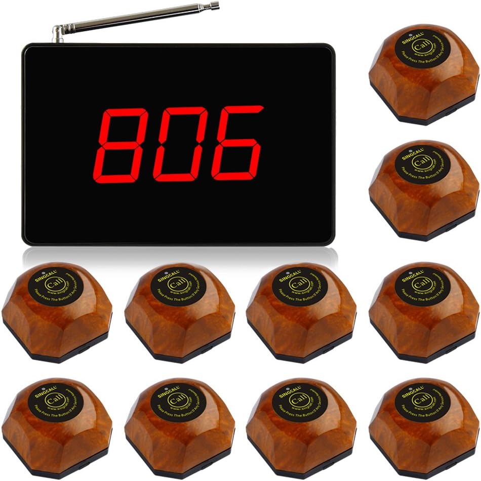 Wireless Calling System with 1 Display 10 Bells S1400