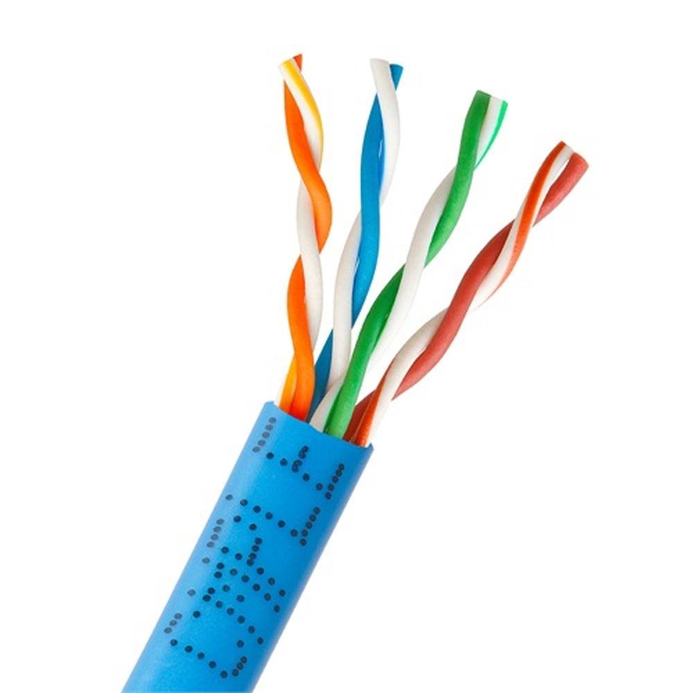 Cat-5e Bulk Cable 350MHz UTP 24AWG Bare Copper 1000ft Blue W1923