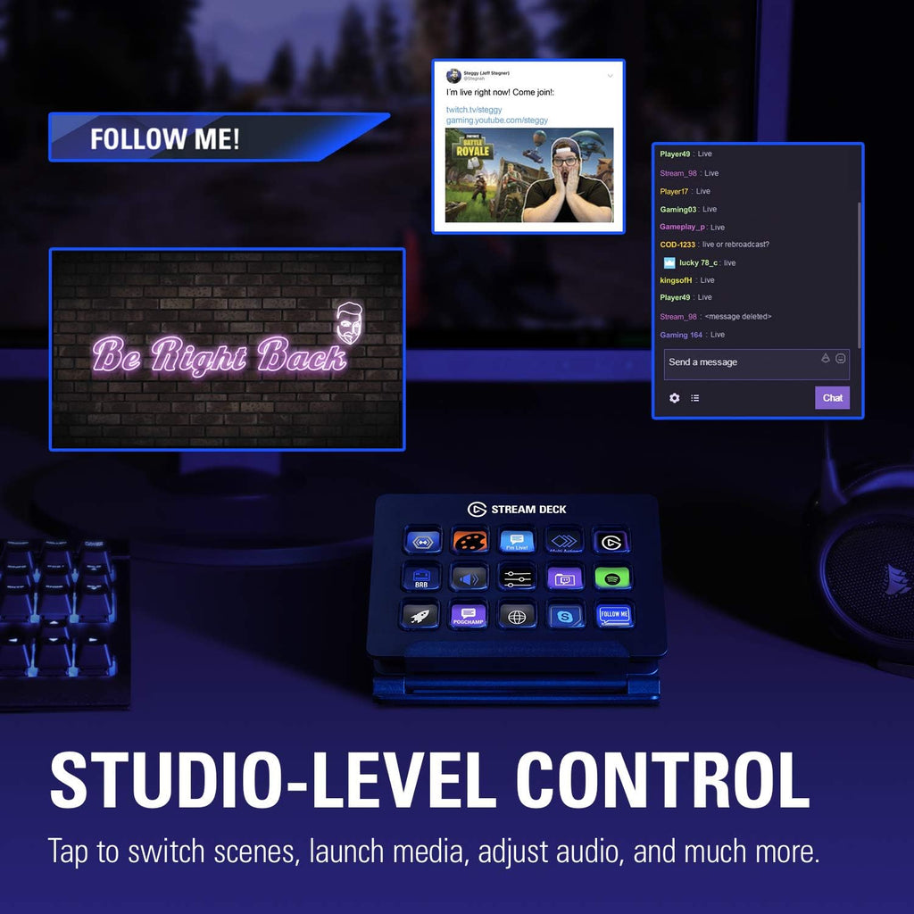 4K60 PCIe Capture Card and Live Content Creation Controller with 15 Customizable LCD Keys W95697