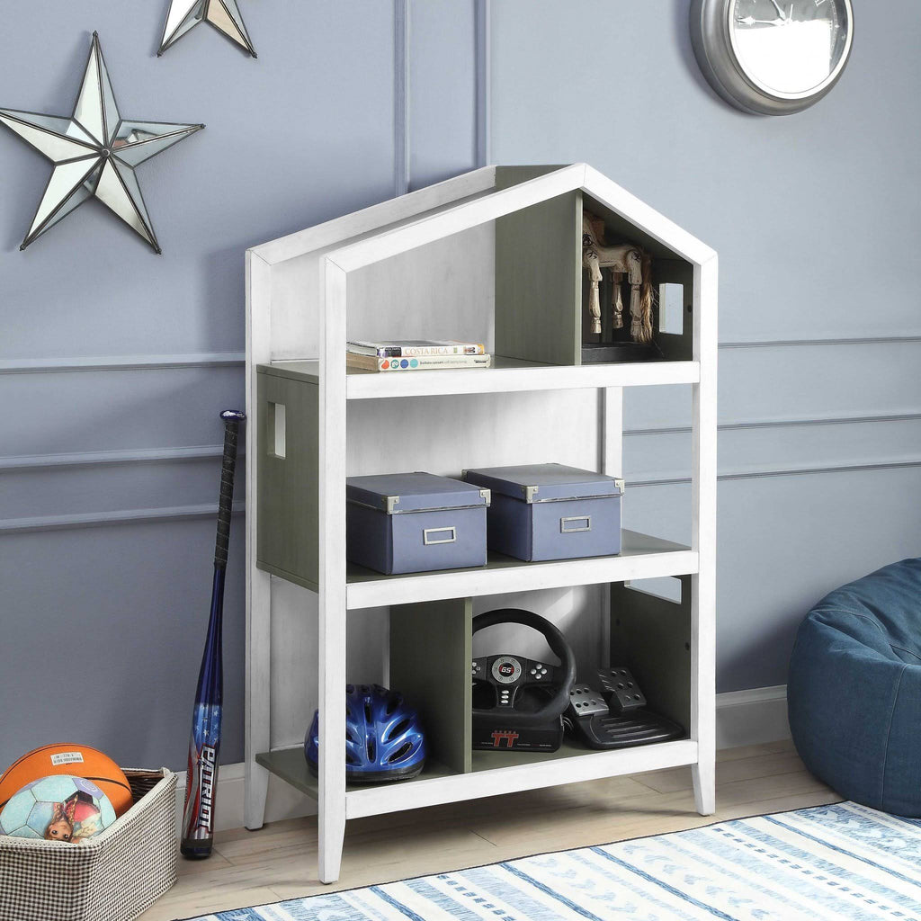 White Pink Wood Bookcase L964
