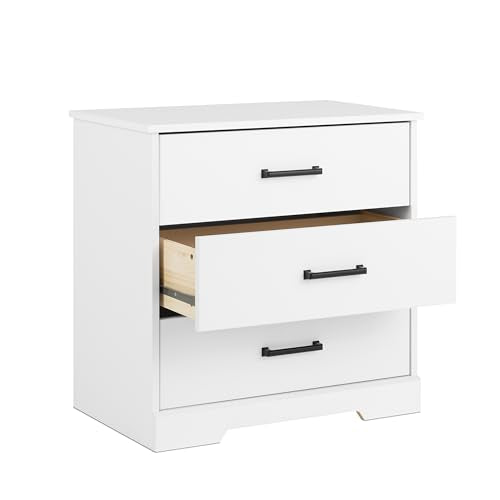 Black 3 Drawer Tall Nightstand A69971