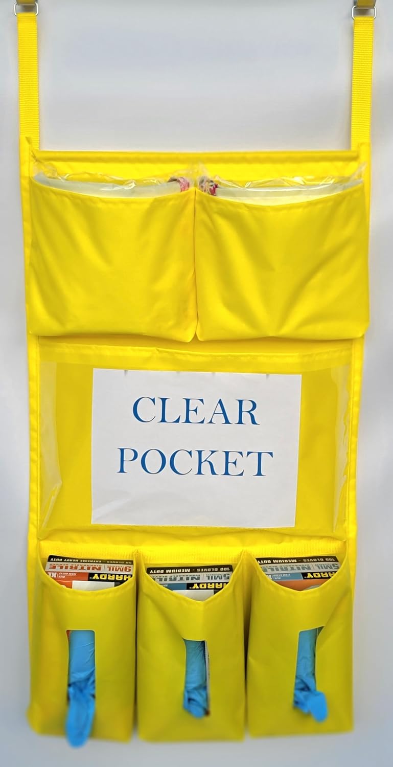6 Pockets Fire Retardant Nylon Oxford Isolation Door Caddy with Stainless Steel Hooks E725612