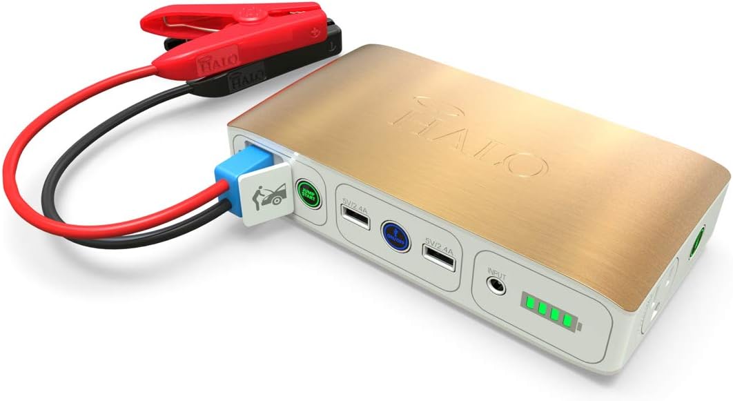 Black Graphite Portable Phone Laptop Charger Car Jump Starter with AC Outlet and Car Charger W248