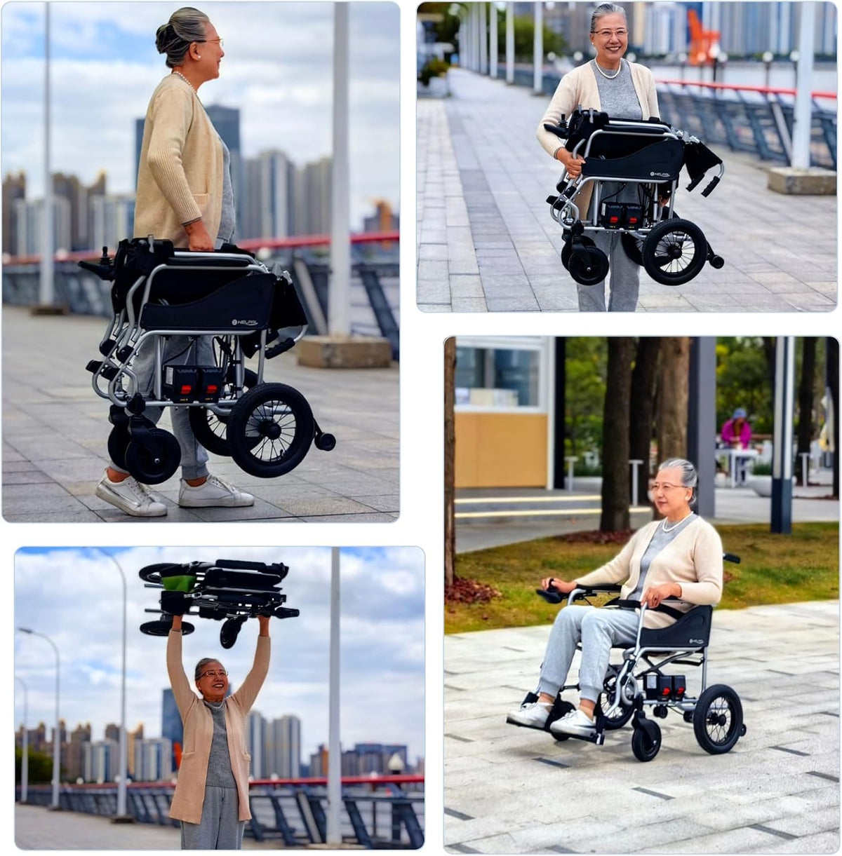 Ultra Lightweight Foldable Electric Wheelchair 30Lbs 5.2AH 2X250w H489