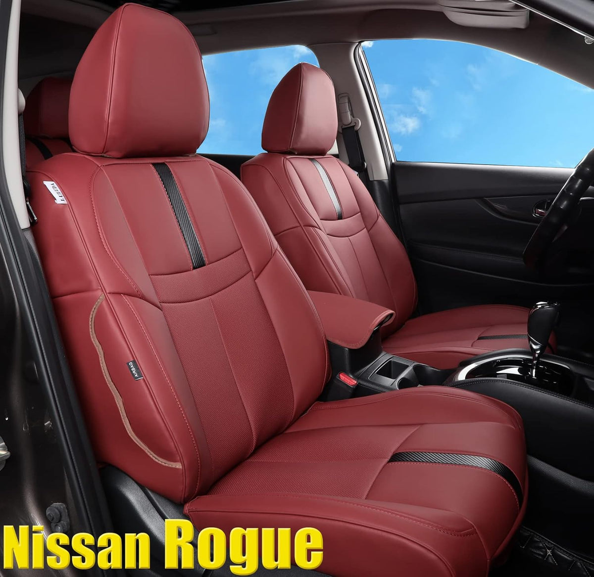 Custom Car Seat Covers Waterproof Faux Leather Beige O608