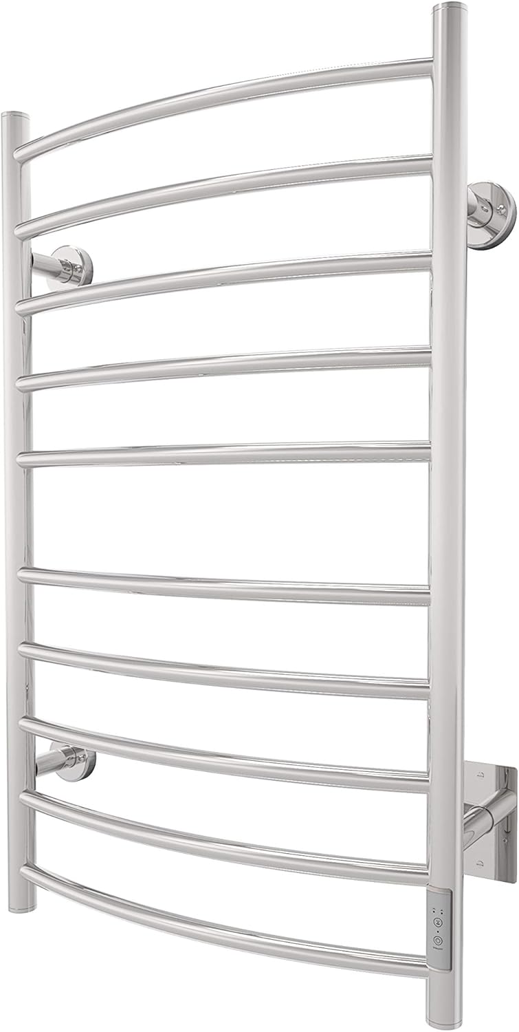 Towel Warmer with Timer Wall Mounted 10 Curved Bars Chrome I158816