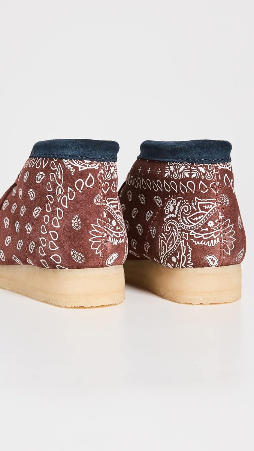 Brick Paisley Brown Print Wallabee Boots Y9748