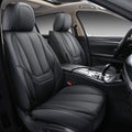 Black Waterproof Nappa Leather Car Seat Covers Full Set W419