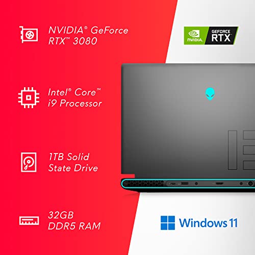 15.6-inch 240Hz QHD Gaming Laptop with Intel Core i9-12900H, 32GB DDR5 RAM, 1TB SSD, NVIDIA RTX 3080 Graphics, Windows 11 Home L3605