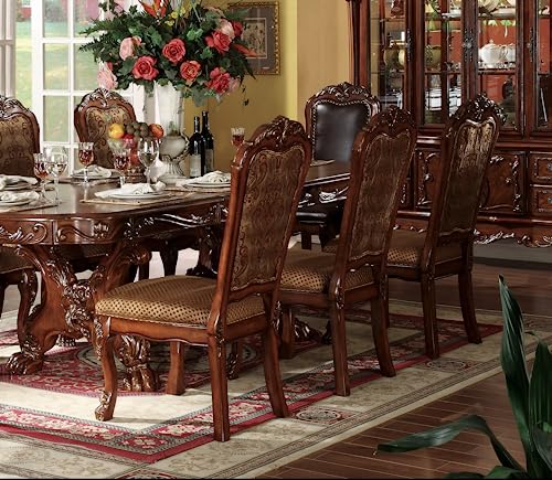 9pc Formal Dining Table Set with 6 Side Chairs and 2 Arm Chairs K970