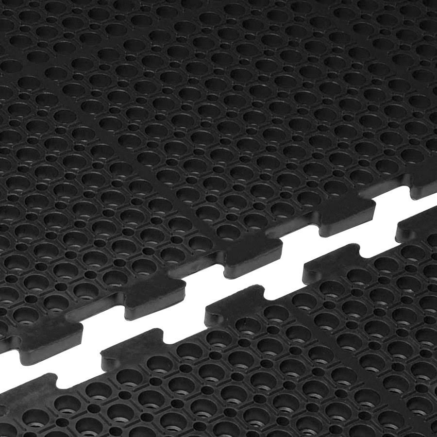 Black Interlocking Anti-Fatigue Anti-Slip Floor Mat Q898033