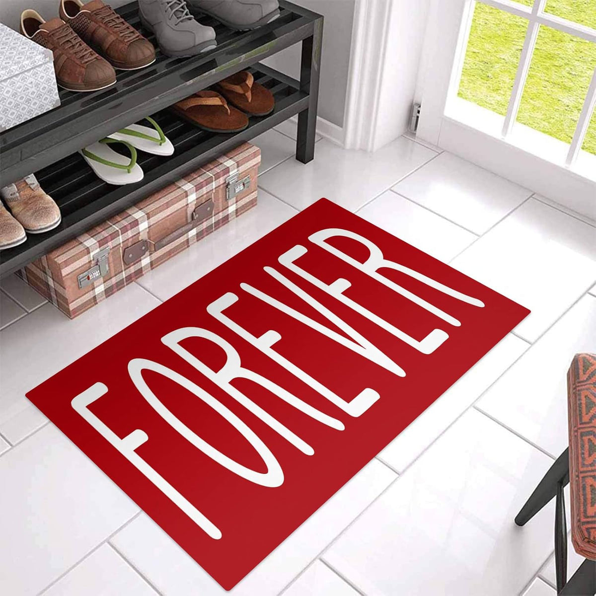White Quote on Red Floor Entrance Doormats 36x24 Inch G996056