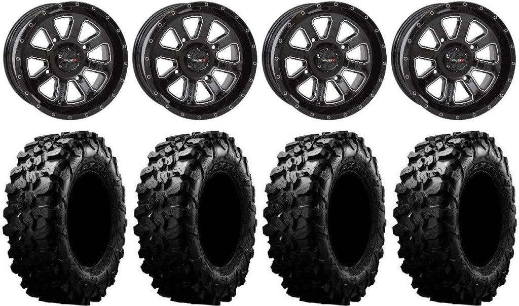 System 3 ST-4 Black 14 Wheels 28 Carnivore Tires 4x110 Bolt Pattern H92570