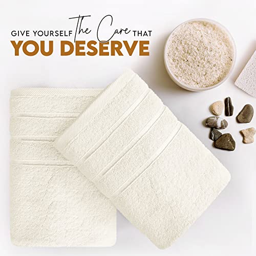 4 Pack Oversized Bath Towels Set, 100% Ring Spun Cotton (27 x 54 Inches) Black E947588