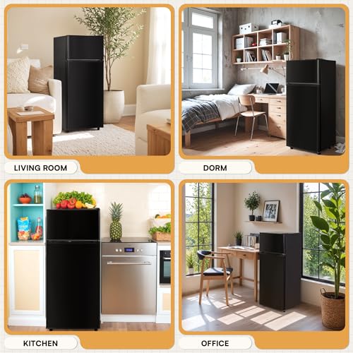 4.5 Cu.ft Mini Fridge with Freezer, 2 Doors, Adjustable Shelves R970