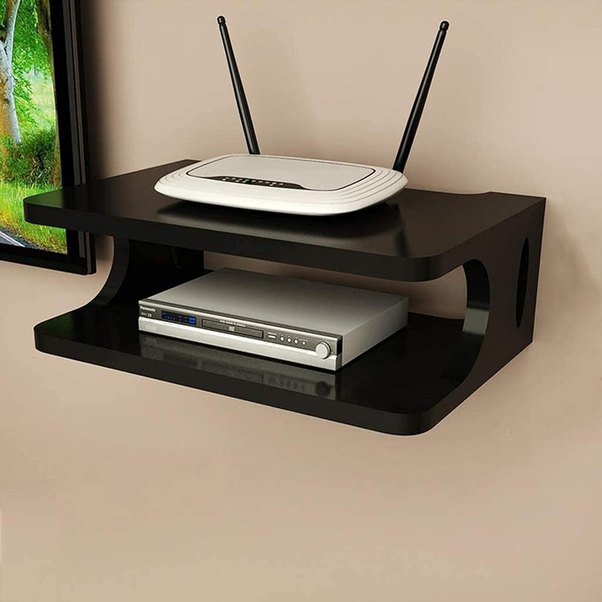 Black 170CM Wall Mounted Media Console D379440